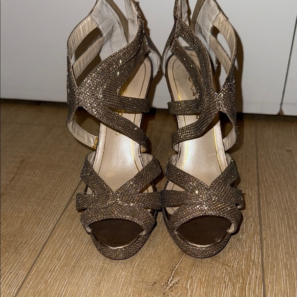 Caparros Shoes - Caparros Sparkling Brown Strappy Heels